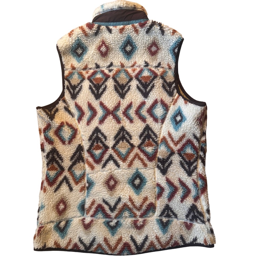 Patagonia Retro X Fleece Vest Full Zip Deep Pile Aztec Southwestern Women Medium - Picture 4 of 6